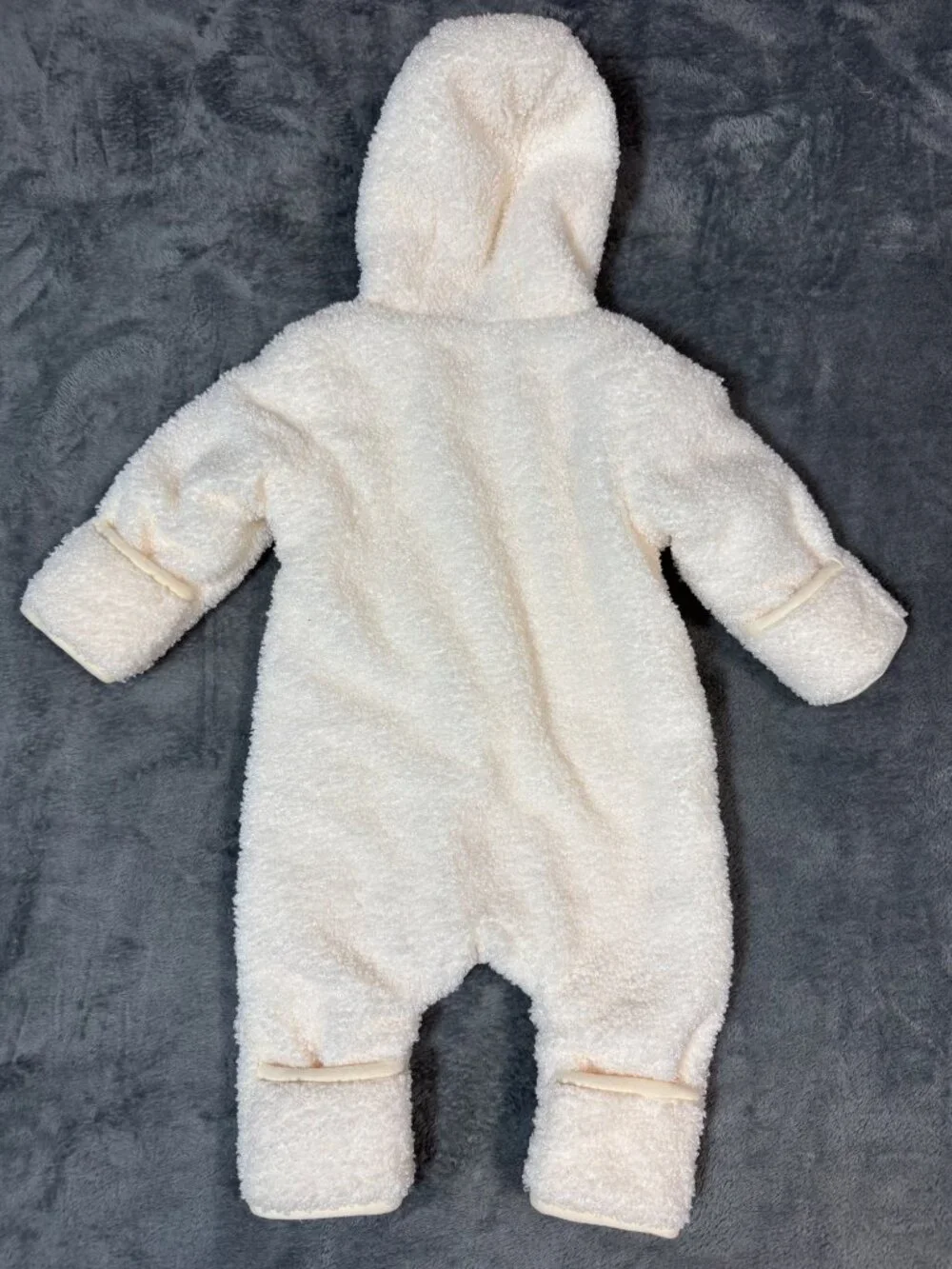 Wonder Nation Baby Cream Sherpa Bear Hooded Bunting 6–9 Months